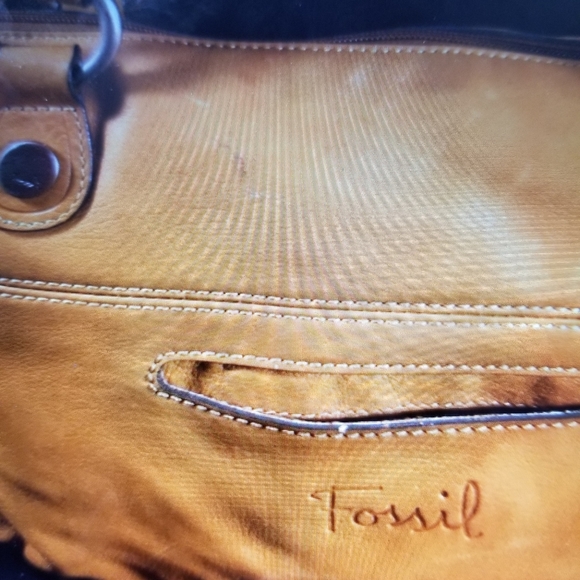 FOSSIL LEATHER HANDBAG - Picture 2 of 4